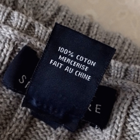 Jones New York Gray Cable Knit Sweater 100% Mercerized Cotton XL - Picture 6 of 7